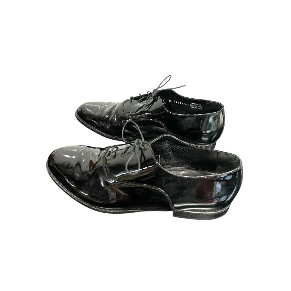 Bostonian‎ Florentine Mens Black Patent Leather Dress Shoes Made in Italy • 10 W